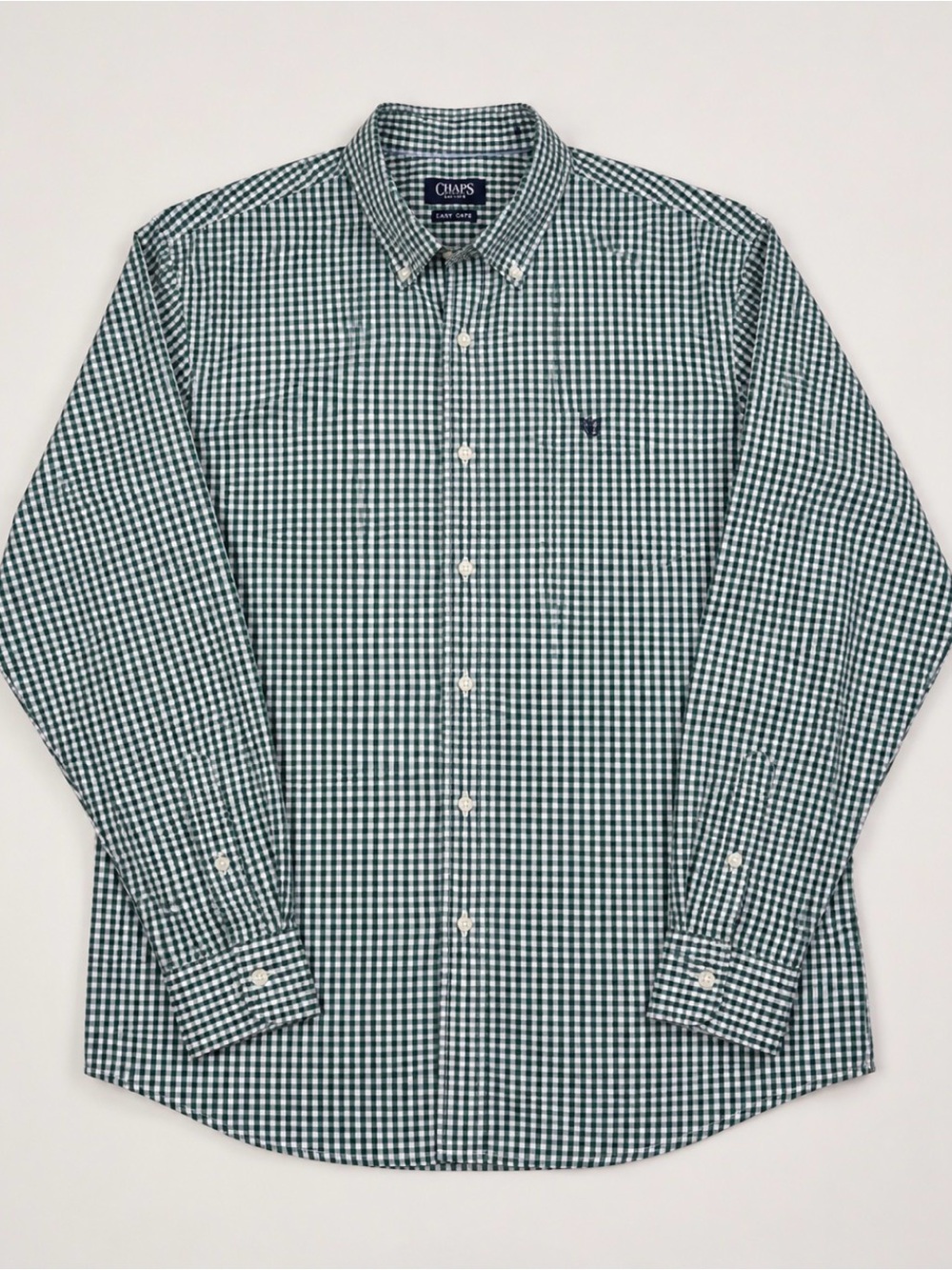 Classic Chaps green & white gingham button-down